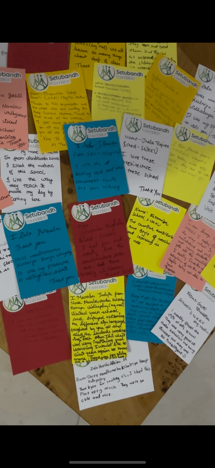Thank you notes from children