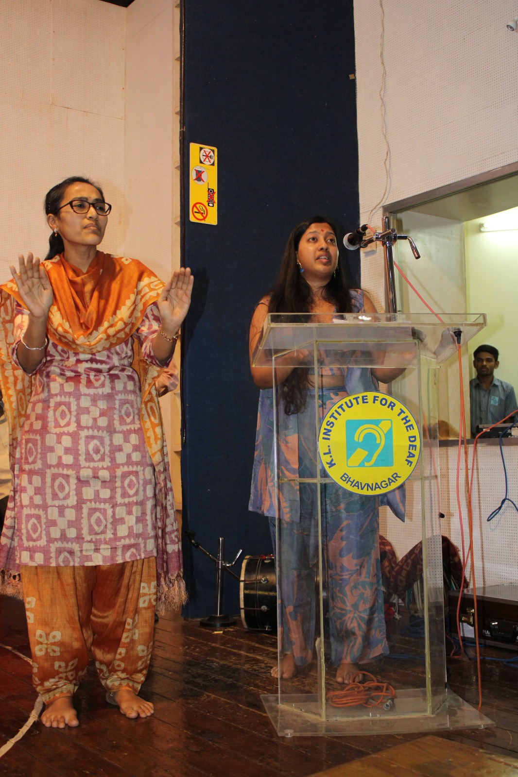 Sign language interpretation at event